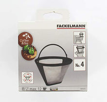 Carica l'immagine nel visualizzatore di Gallery, Fackelmann 42273 Filtro permanente per caffè e tè, Nero/argento, N.4 - Ilgrandebazar
