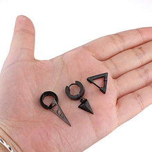 Carica l'immagine nel visualizzatore di Gallery, LOLIAS 4 Paia Acciaio Inossidabile Orecchini Triangolo per A,4pairs Black - Ilgrandebazar