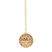 Carica l'immagine nel visualizzatore di Gallery, Ciondolo a forma di moneta / medaglione azteco con teschio, stile Pirati Gold - Ilgrandebazar
