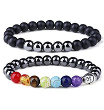 Carica l'immagine nel visualizzatore di Gallery, Milacolato Bracciale in Ematite Chakra da 4 Paia Terapia Magnetica di... - Ilgrandebazar