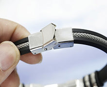 Carica l'immagine nel visualizzatore di Gallery, sailimue Gioielli in Acciaio Inossidabile Gel di Silice Uomo Bracciali per...