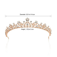 Carica l'immagine nel visualizzatore di Gallery, SWEETV Frizzante Cristallo Principessa Tiara Spettacolo Matrimonio Oro Rosa - Ilgrandebazar