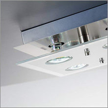 Carica l'immagine nel visualizzatore di Gallery, Plafoniera LED da soffitto, include 4 lampadine GU10 Rettangolare, Nickel