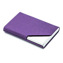 Carica l'immagine nel visualizzatore di Gallery, Padike Porta-biglietti da visita in eco-pelle di lusso e acciaio inox, Purple - Ilgrandebazar