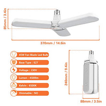 Carica l'immagine nel visualizzatore di Gallery, Gezee Fan blade shape LED Lampadine, 45W (4500 Lumen), 6500K Bianco...