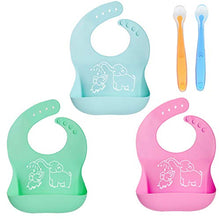 Carica l'immagine nel visualizzatore di Gallery, Tomkity Bavaglini Impermeabile in Silicone 3pz In con Cucchiaino