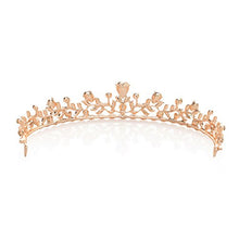 Carica l'immagine nel visualizzatore di Gallery, SWEETV Frizzante Cristallo Principessa Tiara Spettacolo Matrimonio Oro Rosa - Ilgrandebazar