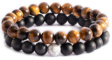Carica l'immagine nel visualizzatore di Gallery, EPOSH Set 2 Bracciali da Uomo in Pietre Naturali | Stile: Indie, Rock, Navy... - Ilgrandebazar