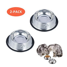 Carica l'immagine nel visualizzatore di Gallery, Jiuhao - Ciotole per gatti, 2 pezzi, uso alimentare, in acciaio inox,...
