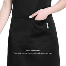 Carica l'immagine nel visualizzatore di Gallery, Esonmus Grembiule regolabile da 2 pezzi con 2 tasche Grembiuli Cucina Nero - Ilgrandebazar