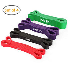 Carica l'immagine nel visualizzatore di Gallery, INTEY Elastici Fitness - 4 Set di Bande Elastiche Resistenza, Resistenza...