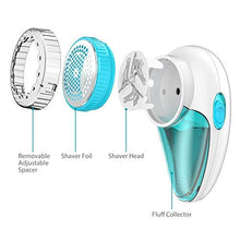 Carica l'immagine nel visualizzatore di Gallery, Aerb Levapelucchi Elettrico Portatile, Ricaricabile USB Rasoio Blu - Ilgrandebazar