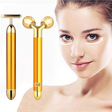 Carica l'immagine nel visualizzatore di Gallery, 2-IN-1 Beauty Bar 24k Golden Pulse Facial Face Massager, Electric Waterproof... - Ilgrandebazar