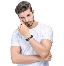 Carica l'immagine nel visualizzatore di Gallery, BESTEEL 6PCS 8MM Palline Bracciali per Uomo Vulcanica Giallo Tigre Occhio... - Ilgrandebazar