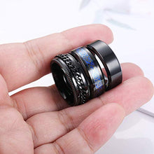 Carica l'immagine nel visualizzatore di Gallery, Milacolato 3Pcs 8 mm Acciaio Inossidabile Anello Uomo Anelli Nero Catena con... - Ilgrandebazar