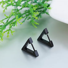 Carica l'immagine nel visualizzatore di Gallery, JewelryWe Orecchini a Triangolo classici da Donna Uomo in Acciaio Nero - Ilgrandebazar