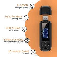 Carica l'immagine nel visualizzatore di Gallery, AGPTEK - Lettore MP3 Bluetooth, 16 GB, con funzione orologio USB Noir U3