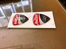 Carica l'immagine nel visualizzatore di Gallery, Stemma logo decal DUCATI CORSE, coppia adesivi resinati, effetto 3D. Per...