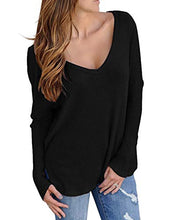 Carica l'immagine nel visualizzatore di Gallery, YOINS Donna Maglione Inverno Maglioni Scollo a V Maglia Maniche XXL, Nero 05 - Ilgrandebazar