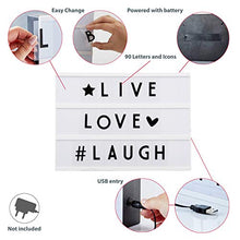 Carica l'immagine nel visualizzatore di Gallery, Box LED luminoso I luce decorativa con lettere intercambiabili I lavagna A4