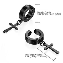 Carica l'immagine nel visualizzatore di Gallery, JewelryWe Gioielli Orecchini da Uomo Donna Unisex Senza Buco in Acciaio Nero - Ilgrandebazar