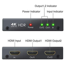 Carica l'immagine nel visualizzatore di Gallery, ESYNiC HDMI 2.0 Splitter 2 Vie Supporta 4K@60Hz YUV 4:4:4 e...