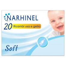 Carica l'immagine nel visualizzatore di Gallery, NARHINEL 20 Ricambi Usa e Getta Soft in Plastica Morbida, con Filtro Assorbente, per Trattenere il Muco ed Aiutare a Liberare il Nasino, Rimuovendo le Fastidiose Secrezioni Nasali, 20 Ricariche 20 Unità (Confezione da 1)
