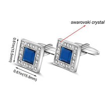Carica l'immagine nel visualizzatore di Gallery, MERIT O Gemelli Quadrati in Cristallo Swarovski Blu Navy per Gli Uomini... - Ilgrandebazar