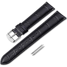 Carica l'immagine nel visualizzatore di Gallery, Cinturino Per Orologio Da Polso Uomo Donna Di Pelle Cachi 22mm, Black - Ilgrandebazar