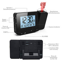 Carica l'immagine nel visualizzatore di Gallery, Deofde Sveglia con proiezione, Digitale Ampio Display LCD,...