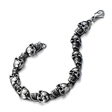Carica l'immagine nel visualizzatore di Gallery, Unisex, Braccialetto del Cranio Teschio, Bracciale da Uomo Donna, Acciaio... - Ilgrandebazar