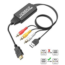 Carica l'immagine nel visualizzatore di Gallery, HDMI a RCA Convertitore Adattatore, da 1080P a AV 3RCA CVB Convertitore...