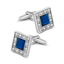 Carica l'immagine nel visualizzatore di Gallery, MERIT O Gemelli Quadrati in Cristallo Swarovski Blu Navy per Gli Uomini... - Ilgrandebazar