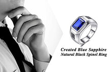 Carica l'immagine nel visualizzatore di Gallery, JewelryPalace Uomo 4.3ct Sintetico Blu Zaffiro Naturale Nero Spinello... - Ilgrandebazar