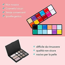 Carica l'immagine nel visualizzatore di Gallery, Lictin Truccabimbi Kit,Face Paint,Kit per La Pittura del Viso per Bambini,24 Colori,50 Stencil,6 Pennelli Professionali