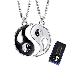 Carica l'immagine nel visualizzatore di Gallery, yin yang collana,Ciondolo 2pc Collana Ciondolo Tai Chi Yin Yang White&amp;black - Ilgrandebazar