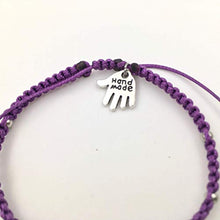 Carica l'immagine nel visualizzatore di Gallery, Braccialetto della Fortuna"Luna-Stella”, Viola, Unisex, Fatto a Mano - Ilgrandebazar