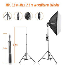 Carica l'immagine nel visualizzatore di Gallery, Emart, set softbox pieghevole da 1000 W, 60 x 60 cm, illuminazione per...
