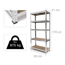 Carica l'immagine nel visualizzatore di Gallery, Relaxdays 10019041 Scaffale Componibile, Metallo, 41 x 90 x 179 cm, Argento