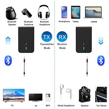 Carica l'immagine nel visualizzatore di Gallery, Trasmettitore Ricevitore Bluetooth 5.0, 2 in 1 Adattatore Nero