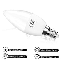 Carica l'immagine nel visualizzatore di Gallery, ZIKEY Confezione da 10 Lampadina LED E14 a Candela - 6W Equivalenti 6w 6000k - Ilgrandebazar