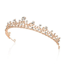 Carica l'immagine nel visualizzatore di Gallery, SWEETV Frizzante Cristallo Principessa Tiara Spettacolo Matrimonio Oro Rosa - Ilgrandebazar