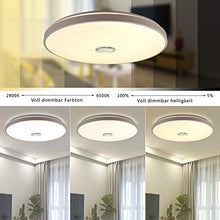 Carica l'immagine nel visualizzatore di Gallery, Plafoniera JDONG con altoparlante bluetooth e telecomando Cambio colore 24W,...