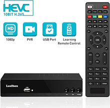 Carica l'immagine nel visualizzatore di Gallery, DVB T2 Decoder Digitale Terrestre H.265 HEVC Main 10 Bit Ricevitore Digitale Terrestre Full HD 1080p MPEG-2/4 Dolby,Supporta HD e SCART Multimedia PVR USB WiFi [2in1 Telecomando Universale]