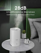 Carica l'immagine nel visualizzatore di Gallery, Homasy Umidificatore 4,5 L, Ultrasuoni a Riempimento Bianco