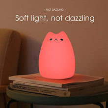 Carica l'immagine nel visualizzatore di Gallery, Luce Notturna LED, ikalula molle variopinta del silicone gatto di notte...