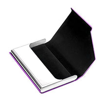 Carica l'immagine nel visualizzatore di Gallery, Padike Porta-biglietti da visita in eco-pelle di lusso e acciaio inox, Purple - Ilgrandebazar