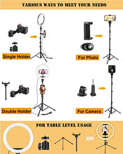 Carica l'immagine nel visualizzatore di Gallery, UPhitnis Luce per selfie da 10"con supporto treppiede e 10"COMBINATION