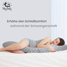 Carica l'immagine nel visualizzatore di Gallery, Cuscino Gravidanza per dormire Cuscini A Grigio Con Stelle Bianche - Cotone
