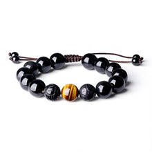 Carica l'immagine nel visualizzatore di Gallery, COAI Bracciale Uomo in Ossidiana e Occhio di Tigre Di Marrone